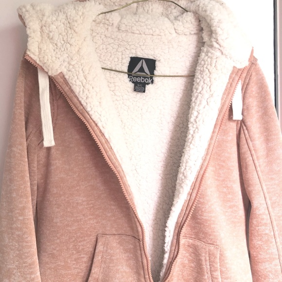 REEBOK | Warm Thick Faux Sherpa Lined Zip up Hoodie | Like New | Small - Picture 2 of 12